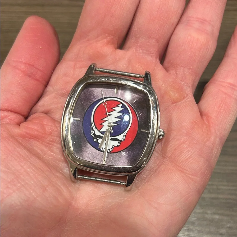 GRATEFUL DEAD Silver Watch with Japanese quartz movement STEAL YOUR FACE Design
